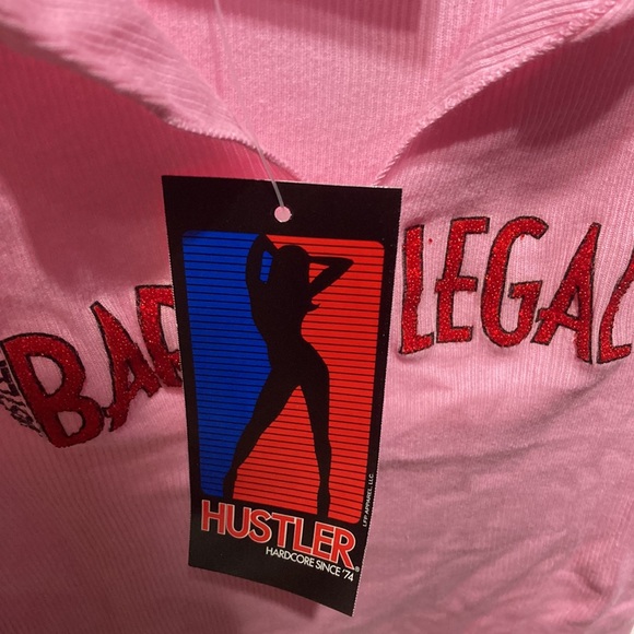 Ladies pink Hustler Barely legal tank top - Picture 3 of 8